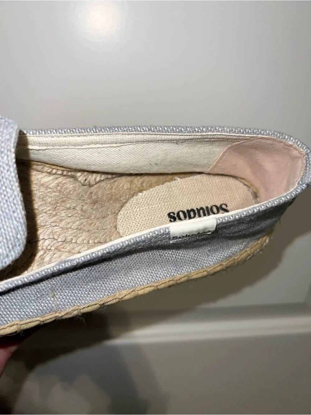 Soludos Light Blue Denim Espadrilles with Yellow Lemon Embroidery